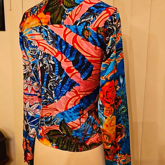 bebe Vibrant Blouse SZ Med - Picture 3 of 3